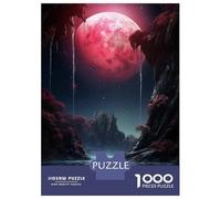 Rompecabezas De 1000 Piezas para Adultos Red Moon Landscape Fantasy Rompecabezas para Adultos Juguetes Antiestrés Decoración Perfecta Cumpleaños Y Navidad 38x26cm/1000pcs