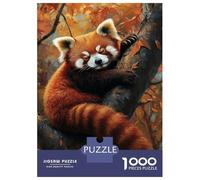Rompecabezas De 1000 Piezas para Adultos Red Panda in Autumn -1 Rompecabezas para Adultos Juego De Ingenio Patrón De Ensamblaje Oferta como Regalo para Toda La Familia 70x50cm/1000pcs