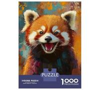 Rompecabezas De 1000 Piezas para Adultos Red Panda Painting Rompecabezas para Adultos Juegos De Relajación Desafío Difícil Ayuda A Ejercitar El Cerebro 52x38cm/1000pcs