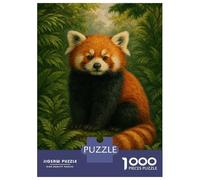 Rompecabezas De 1000 Piezas para Adultos Red Panda Portrait in Lush Forest Rompecabezas para Adultos Juegos Familiares Pero Regalos Divertidos Y Humorísticos para Amigos Y Familiares 52x38cm/1000pcs