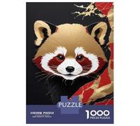 Rompecabezas De 1000 Piezas para Adultos Red Panda Portrait with Gold Accents Rompecabezas para Adultos Juegos Familiares Análisis Y Lógica Regalos Y Cumpleaños Únicos 52x38cm/1000pcs