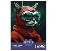 Rompecabezas De 1000 Piezas para Adultos Red Riding Hood Cat Rompecabezas Juguete Decoración De Pared Difícil Difícil Cumpleaños Y Navidad 38x26cm/1000pcs