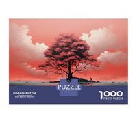 Rompecabezas De 1000 Piezas para Adultos Red Sky Tree Reflection Rompecabezas para Adultos Juegos Familiares Patrón De Montaje 38x26cm/1000pcs