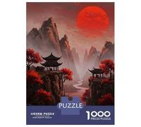 Rompecabezas De 1000 Piezas para Adultos Red Sunset Over Mountains Rompecabezas Juguetes Antiestrés Decoración del Hogar Difícil Y Desafiante 52x38cm/1000pcs