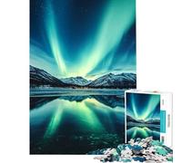 Rompecabezas de 1000 Piezas para Adultos Reflejo de la Aurora Boreal Juego Familiar adictivo para Cultivar la Paciencia Regalos para Hombres y Mujeres Mejora la Memoria (Tamaño 38x52cm)