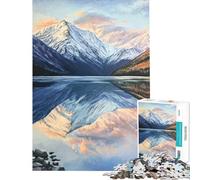 Rompecabezas de 1000 Piezas para Adultos Reflejo de montaña Actividades Divertidas en casa Juego difícil e Imposible Apto para Mayores de 14 años 38x52cm