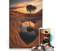 Rompecabezas de 1000 Piezas para Adultos Reflejo de un árbol en una Piscina del Desierto Juguete Educativo para la interacción Entre Padres e Hijos Toda la Familia 38x52cm
