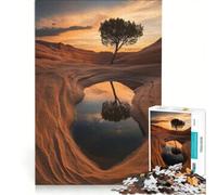 Rompecabezas de 1000 Piezas para Adultos Reflejo de un árbol en una Piscina del Desierto Juguetes para armar decoración para el hogar cumpleaños y Navidad 50x75cm