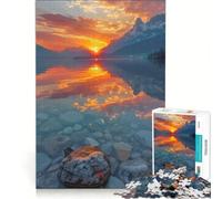 Rompecabezas de 1000 Piezas para Adultos Reflejo de una Puesta de Sol majestuosa Juegos educativos difícil y desafiante 38x26cm