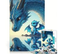 Rompecabezas de 1000 Piezas para Adultos: Reflejo del bebé dragón, Juego Educativo, Entrena tu Cerebro y Tus Manos, Mejora el Amor Entre Parejas 38x26cm
