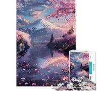 Rompecabezas de 1000 Piezas para Adultos Reflejo del Monte Fuji Rompecabezas para Adultos Juguete decoración de Pared difícil único para cumpleaños y Regalos (tamaño 50x75cm)