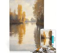 Rompecabezas de 1000 Piezas para Adultos: Reflejo del río en otoño, Juegos Familiares, Carrera de Velocidad de Manos, Ideal para decoración de Escritorio, 38x52cm