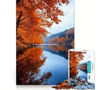 Rompecabezas de 1000 Piezas para Adultos Reflejo en un Lago otoñal,Corte preciso,Divertido Juego Mental,Regalo para Relajarse y divertirse,Regalo de cumpleaños (50x75cm)