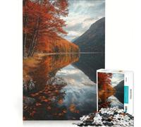 Rompecabezas de 1000 Piezas para Adultos: Reflejo en un Lago otoñal Juego Educativo, desafío difícil, fortalece el Amor Entre Parejas 38x26cm