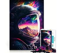 Rompecabezas de 1000 Piezas para Adultos Reflejos de astronautas,Corte Premium,Juego,Actividad Mental Inteligente,Paz,diversión,cumpleaños,Arte,Juego (50x75cm)