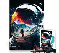Rompecabezas de 1000 Piezas para Adultos Reflejos de astronautas,diseño de Corte preciso,Divertido Juego Mental,Regalo Ideal para Relajarse y divertirse,Regalo de cumpleaños (50x75cm)