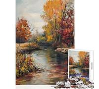 Rompecabezas de 1000 Piezas para Adultos Reflejos de otoño Juego Imposible Juguete Educativo de Aprendizaje Lista de Deseos con Papá Noel (38x26cm)