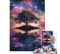 Rompecabezas de 1000 Piezas para Adultos Reflejos del árbol Estrellado Juego desafiante Juguetes para Toda la Familia Regalos de cumpleaños (tamaño 38x52cm)
