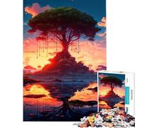 Rompecabezas de 1000 Piezas para Adultos Reflexiones al Amanecer Juguetes adictivos para Cultivar la Paciencia Juego práctico Un Reto difícil Regalo de cumpleaños (Tamaño 75x50cm)