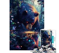 Rompecabezas de 1000 Piezas para Adultos Reflexiones del Oso Místico Rompecabezas para Adultos Análisis y lógica Juego Educativo Familiar difícil y desafiante 50x75cm