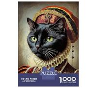 Rompecabezas De 1000 Piezas para Adultos Regal Black Cat Portrait Rompecabezas para Adolescentes Juego De Ingenio Desafío Difícil Juego Desafiante Regalos 38x26cm/1000pcs