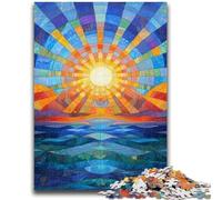 Rompecabezas de 1000 Piezas para Adultos, Regalo: Amanecer sobre el océano, antiestrés, Vacaciones en casa, Pasatiempos, con póster y Hoja de Trivia a Juego, 50x75cm