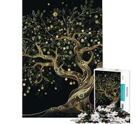 Rompecabezas de 1000 Piezas para Adultos Regalo Árbol de la Vida Estrellado Dorado con Olivo Ideal para armar desarrollar el Pensamiento lógico y de análisis Un Gran Regalo para los Amantes