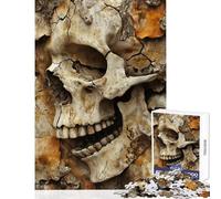 Rompecabezas de 1000 Piezas para Adultos Regalo Calavera Humana Agrietada Juegos relajantes Actividades Familiares Juguetes antiestrés diversión para Reducir el estrés (38x26cm)