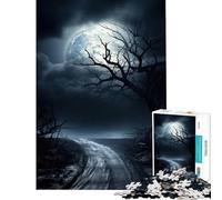 Rompecabezas de 1000 Piezas para Adultos Regalo Camino a la luz de la Luna misteriosa Juego Educativo Juguete de desafío Juego Educativo decoración de Pared Obra de Arte Regalo (tamaño 38x26cm)