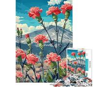 Rompecabezas de 1000 Piezas para Adultos Regalo claveles y montaña difícil y desafiante decoración para el hogar Juguete Educativo para Mayores de 14 años (50x75cm)