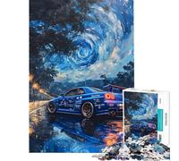 Rompecabezas de 1000 Piezas para Adultos Regalo Coche Deportivo con Cielo Estrellado Rompecabezas para Toda la Familia Carrera de Velocidad desafío Educativo (tamaño 50x75cm)