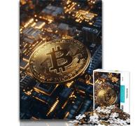 Rompecabezas de 1000 Piezas para Adultos, Regalo con el Logotipo de Bitcoin, desafiante y difícil, con Piezas aleatorias Que encajan Perfectamente, 75x50cm