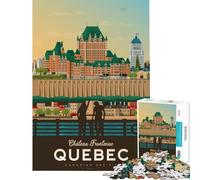 Rompecabezas de 1000 Piezas para Adultos Regalo con póster de Viaje de la Ciudad de Quebec Juguete Educativo Juego Intelectual Obra de Arte Regalo para Actividades Familiares (tamaño 50x75cm)