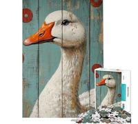 Rompecabezas de 1000 Piezas para Adultos Regalo con Retrato de Ganso en Panel de Madera Rompecabezas antiestrés de 1000 Piezas Ideal para armar y Regalar a Toda la Familia (38x52cm)