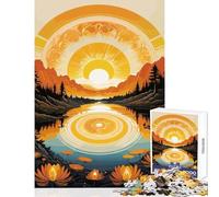 Rompecabezas de 1000 Piezas para Adultos Regalo de Amanecer sobre un Lago de montaña Juguetes de Bricolaje Regalo para cumpleaños Juegos educativos desafiantes para completar tamaño 50x75cm