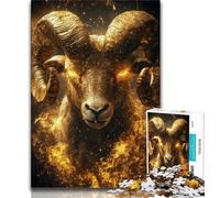 Rompecabezas de 1000 Piezas para Adultos, Regalo de Aries Dorado para Adolescentes, decoración artística de Pared y Regalo de cumpleaños para Amigos y Oficina (tamaño 38x26cm)