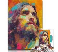 Rompecabezas de 1000 Piezas para Adultos, Regalo de Arte de Jesús, para aliviar el estrés y Matar el Tiempo en casa, con póster y Hoja de Trivia a Juego (75x50cm)