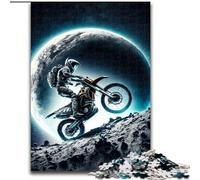 Rompecabezas de 1000 Piezas para Adultos, Regalo de Astronauta en Moto, para Mayores de 14 años Colección de Artistas para diversión Familiar y Noches de Juegos, Bellas Artes tamaño 26x38cm