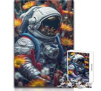 Rompecabezas de 1000 Piezas para Adultos, Regalo de Astronauta, Flor, Planeta, Relajante, Divertido, para Pasar el Tiempo Libre, Juguete de Corte preciso de Primera Calidad, tamaño 50x75cm