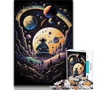 Rompecabezas de 1000 Piezas para Adultos Regalo de Aventura galáctica Rompecabezas para Adolescentes Juguetes de Entretenimiento Familiar con póster a Juego y Hoja de Trivia de 75x50cm