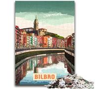 Rompecabezas de 1000 Piezas para Adultos, Regalo de Bilbao para Adolescentes, Ideal para Toda la Familia a Partir de 14 años (26x38cm)