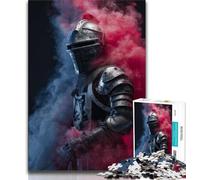 Rompecabezas de 1000 Piezas para Adultos Regalo de Caballero Guerrero de fantasía 1000 Piezas para Adolescentes con póster a Juego y Hoja de Trivia para Mayores de 14 años 38x26cm