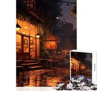 Rompecabezas de 1000 Piezas para Adultos Regalo de cafetería acogedora por la Noche Juguete de decoración de Pared Gran Regalo Juegos educativos Interesante reducción del estrés tamaño 38x26cm