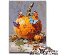 Rompecabezas de 1000 Piezas para Adultos, Regalo de Calabazas y Mariposas Azules, Divertido Regalo y Actividad para el hogar, Juguete para días lluviosos (75x50cm)