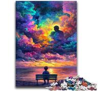 Rompecabezas de 1000 Piezas para Adultos, Regalo de Cara Humana, Nube de Colores, Juego desafiante y Familiar, Juego Educativo para cumpleaños y Navidad, 26x38cm