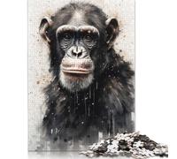 Rompecabezas de 1000 Piezas para Adultos, Regalo de chimpancé, Primate, majestad, Rompecabezas para Adolescentes, Divertidos Rompecabezas de 1000 Piezas (75 x 50 cm)