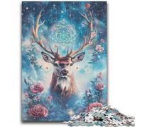 Rompecabezas de 1000 Piezas para Adultos, Regalo de Ciervo Rosa para Mayores de 14 años Desafiante de completar, Pero Divertido y Gracioso Excelentes Regalos y Juguetes 50x75cm