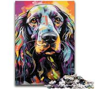 Rompecabezas de 1000 Piezas para Adultos,Regalo de Cocker Spaniel,Grafiti,1000 Piezas para Adolescentes,Juegos Divertidos Cada Pieza es única Juego desafiante y Divertido para Toda la Familia