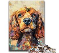 Rompecabezas de 1000 Piezas para Adultos, Regalo de Cocker Spaniel, Grafiti para Mayores de 14 años Desafiante, Pero Divertido y Gracioso Excelentes Regalos y Juguetes 26x38cm