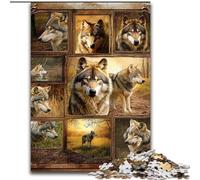 Rompecabezas de 1000 Piezas para Adultos, Regalo de Collage de Lobos para Mayores de 14 años, Juego Intelectual, Regalo de cumpleaños y Navidad (tamaño 50x75cm)